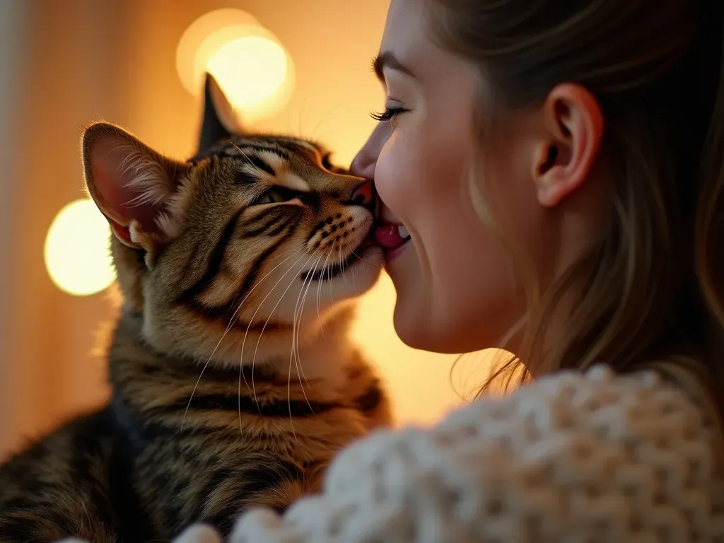 Mon chat me lèche le visage