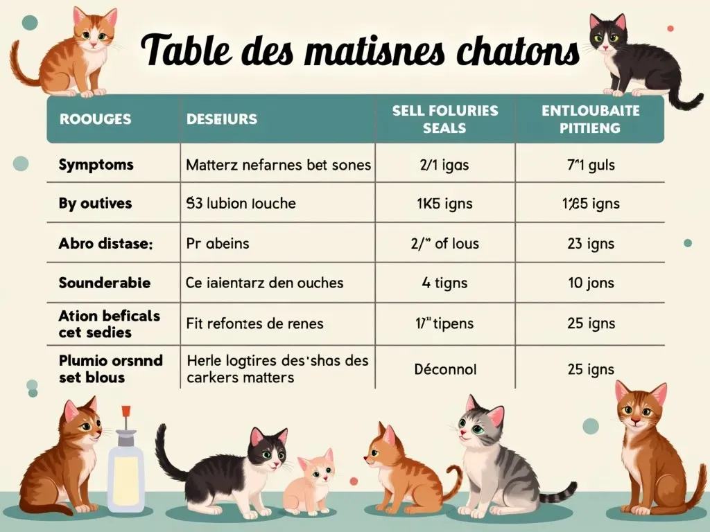 Table des maladies chatons