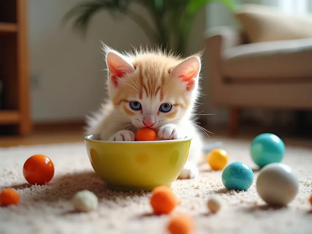 chaton en train de manger