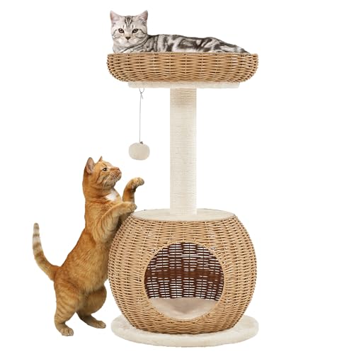 Avis Yaheetech Arbre à Chat en Rotin : Design et Fonctionnalité